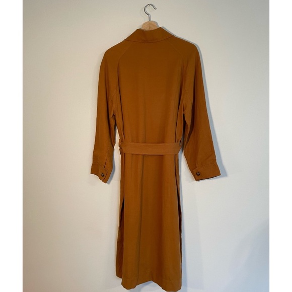 & Other Stories Linen Blend Trench Coat in Rust - Picture 7 of 9